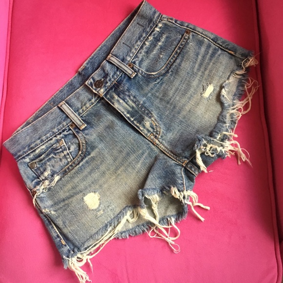 Ralph Lauren beaded pocket The Boyfriend Cutoff - Picture 2 of 3